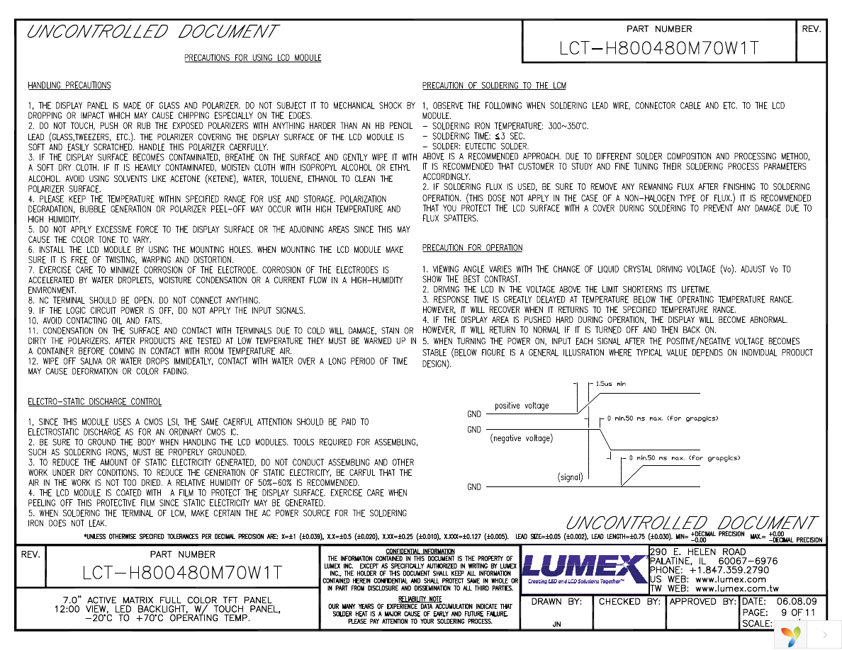 LCT-H800480M70W1T Page 9