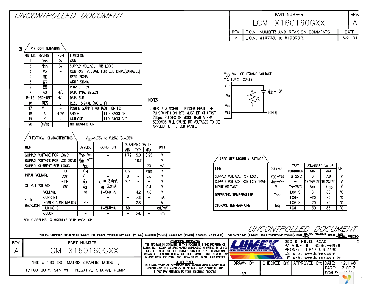 LCM-S160160GSF Page 2