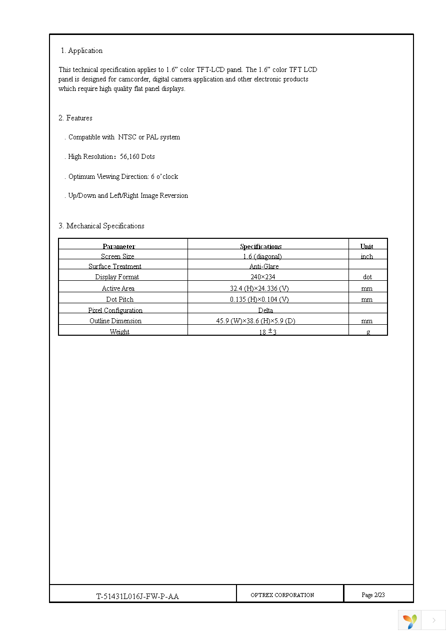 T-51431L016J-FW-P-AA Page 2