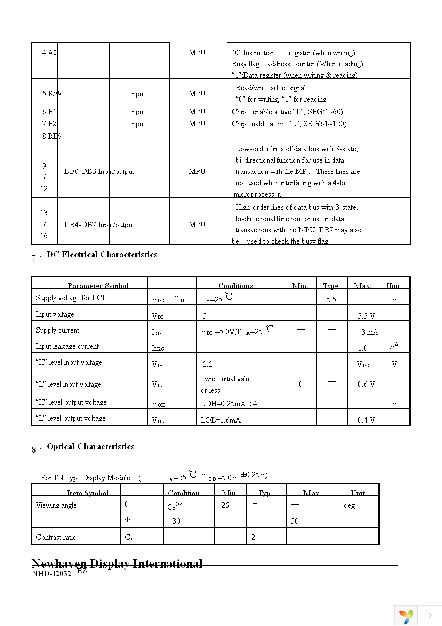 NHD-12032BZ-FSY-YBW Page 5