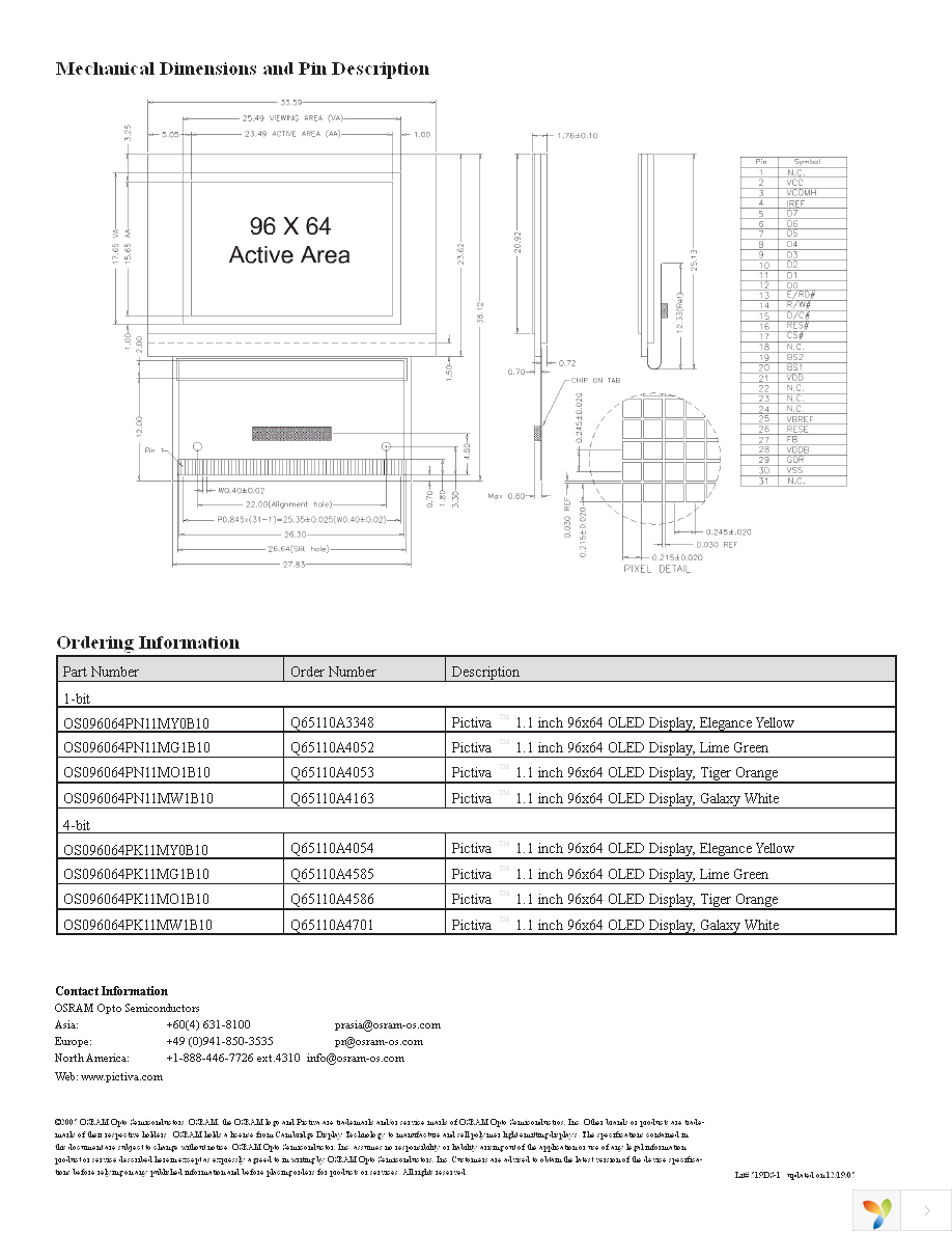 OS096064PN11MW1B10 Page 2