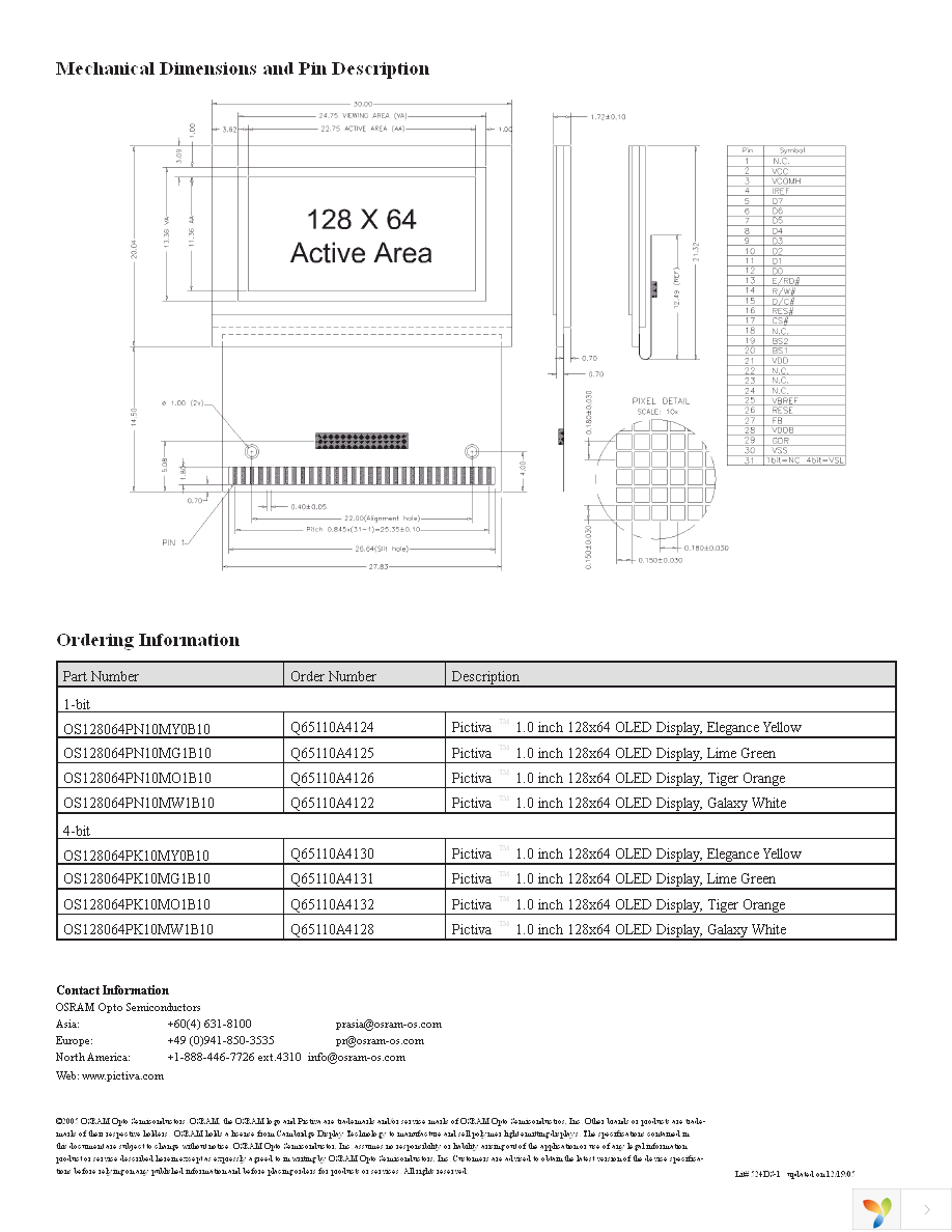 OS128064PN10MW1B10 Page 2