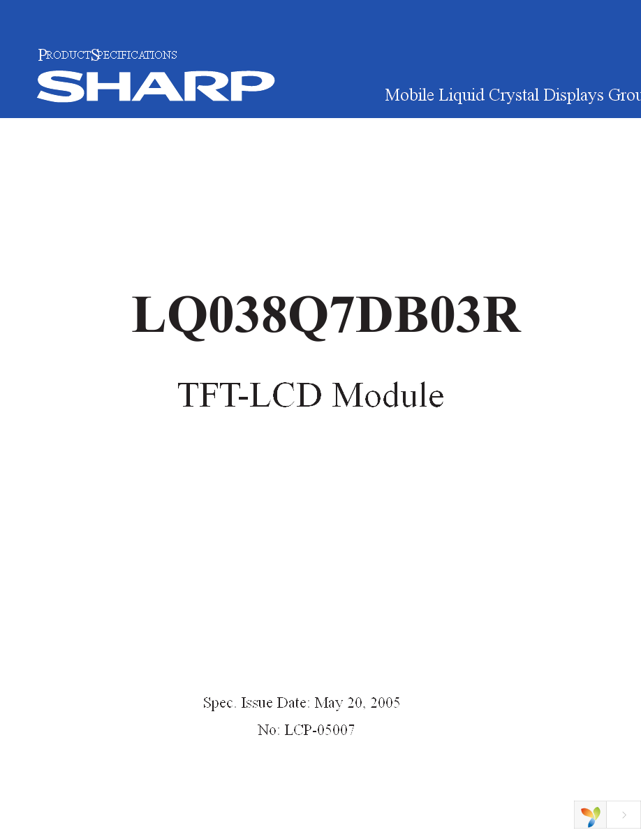 LQ038Q7DB03R Page 1