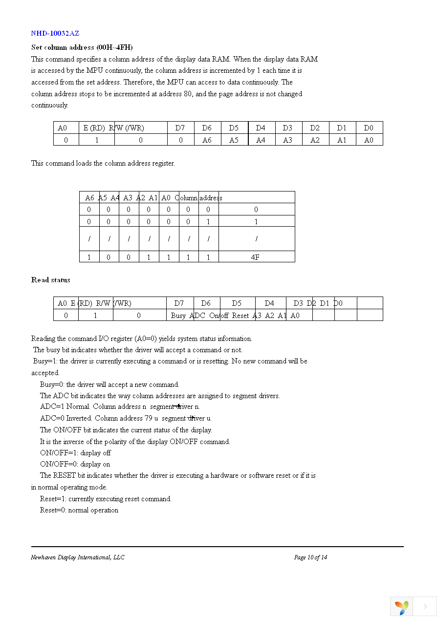 NHD-10032AZ-FSY-GBW Page 10