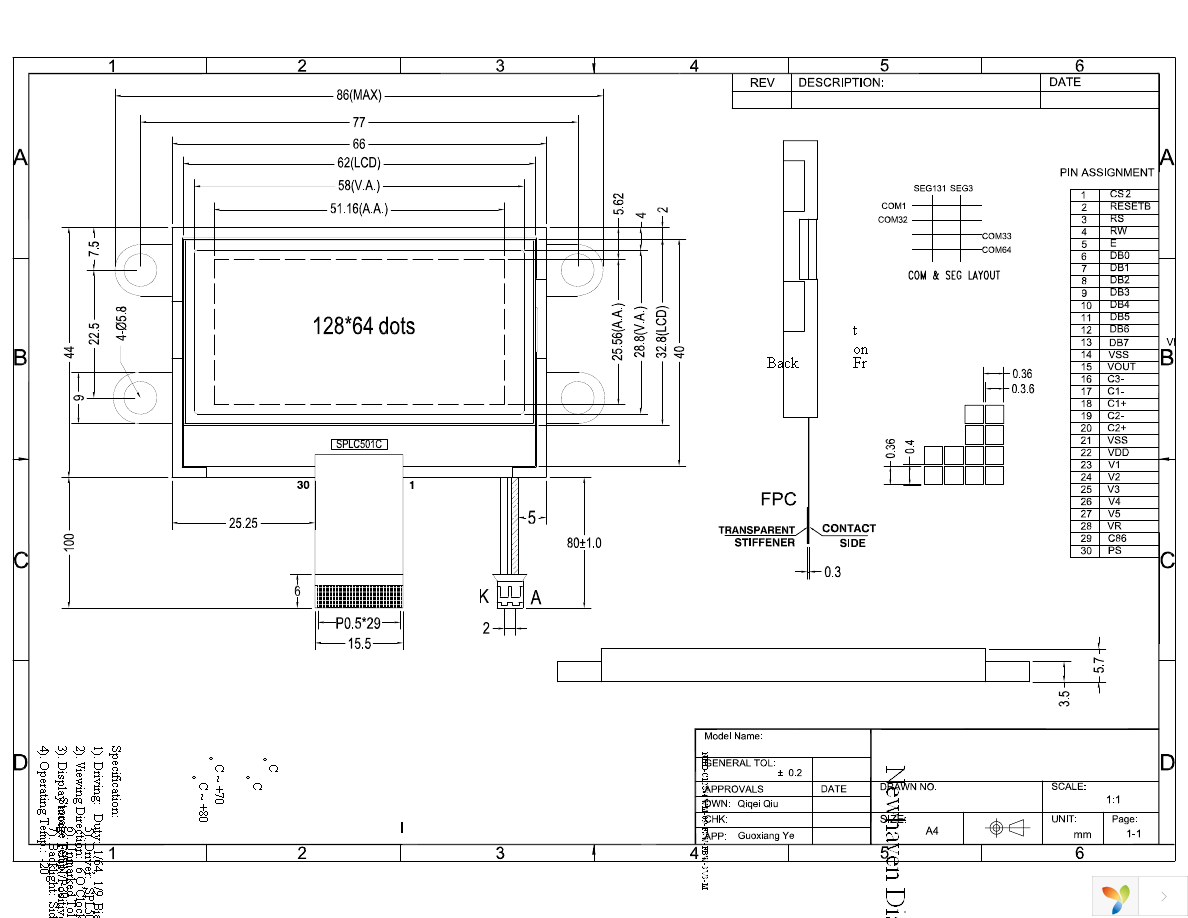 NHD-C12864WM-09-FSW-FBW-3V3-M Page 3