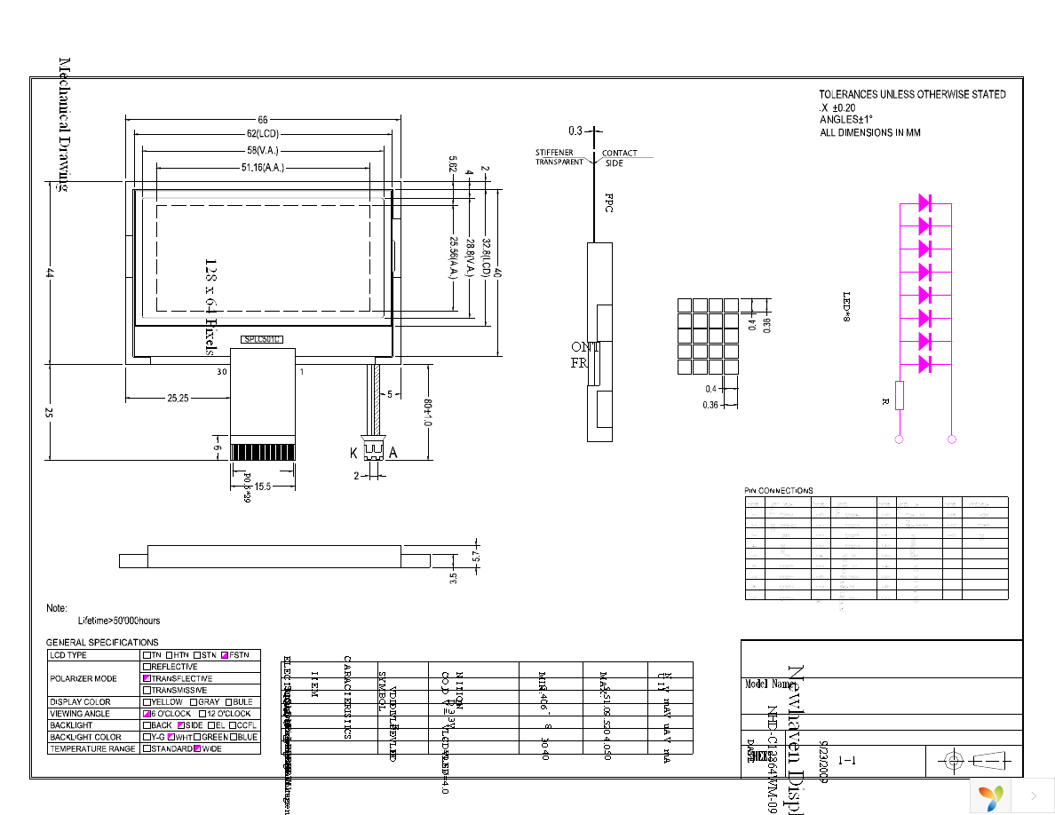 NHD-C12864WM-09-FSW-FBW-3V3 Page 3