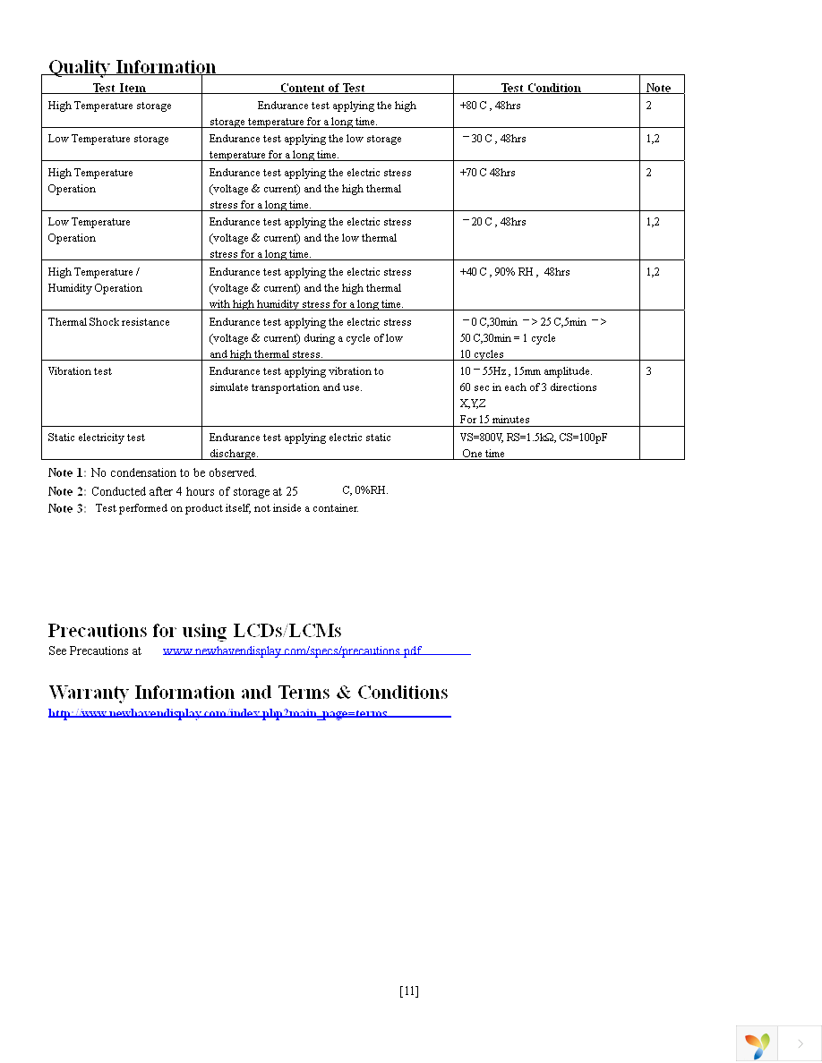 NHD-C-12864CZ-FSW-GBW Page 11