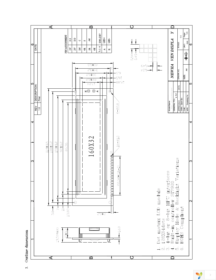 NHD-16032AZ-NSW-BBW Page 4