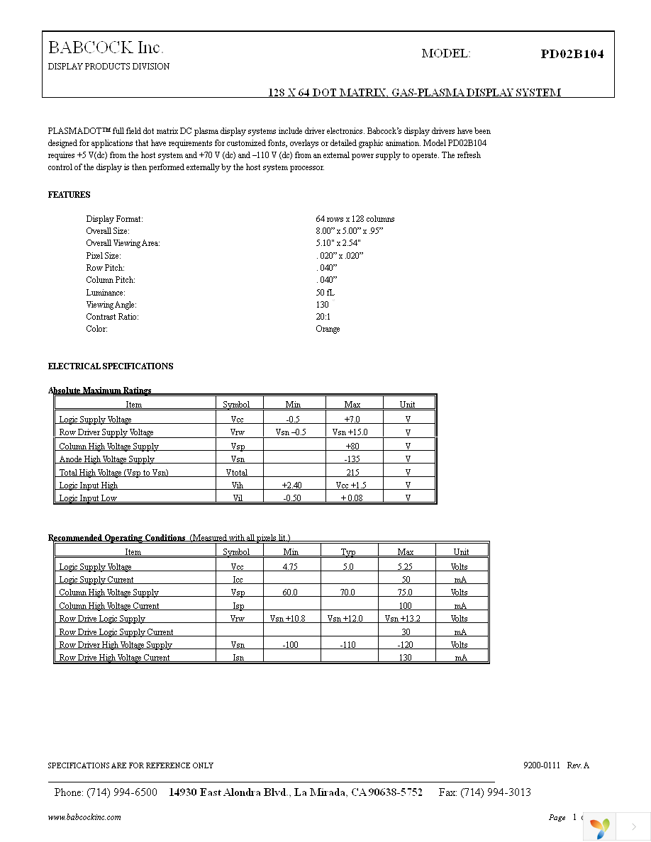 PD02B104 Page 1