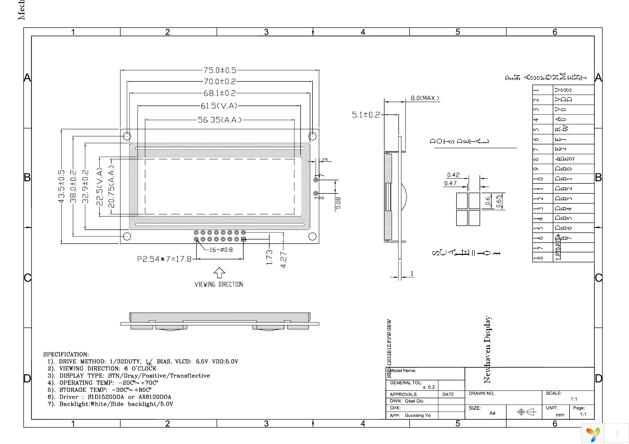 NHD-12032B1Z-FSW-GBW Page 3