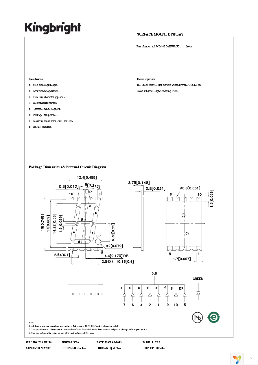 ACSC56-41CGKWA-F01 Page 1