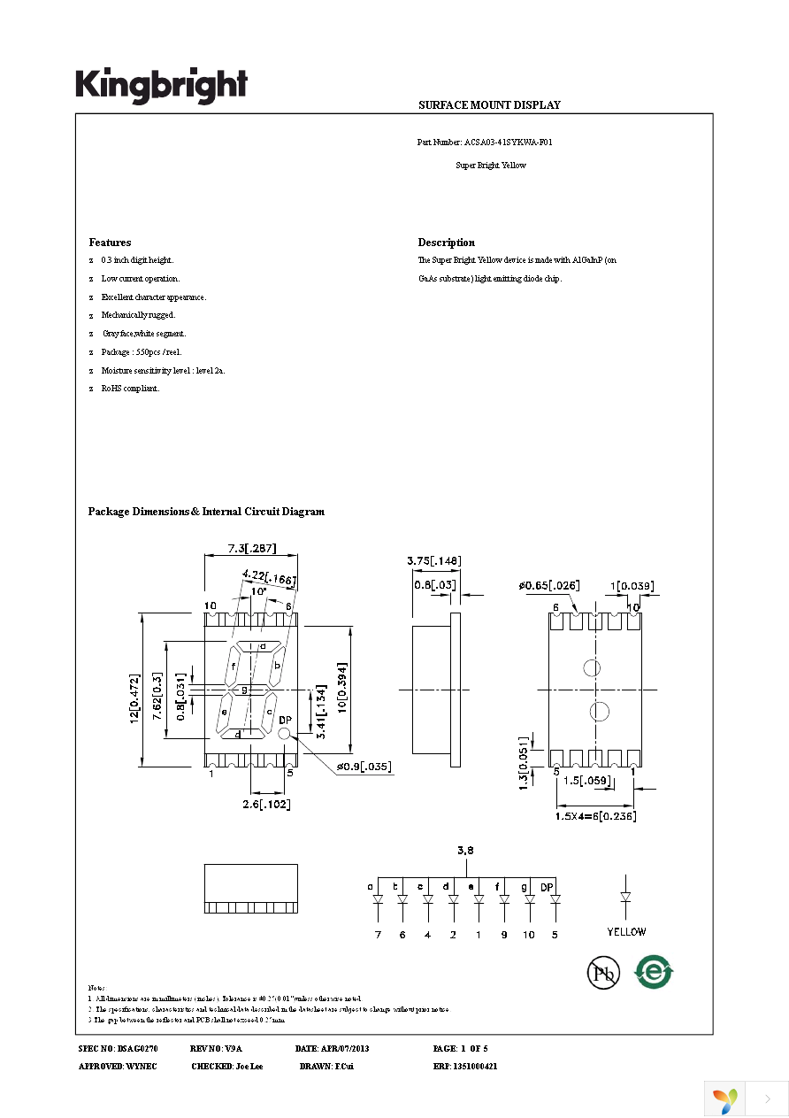 ACSA03-41SYKWA-F01 Page 1