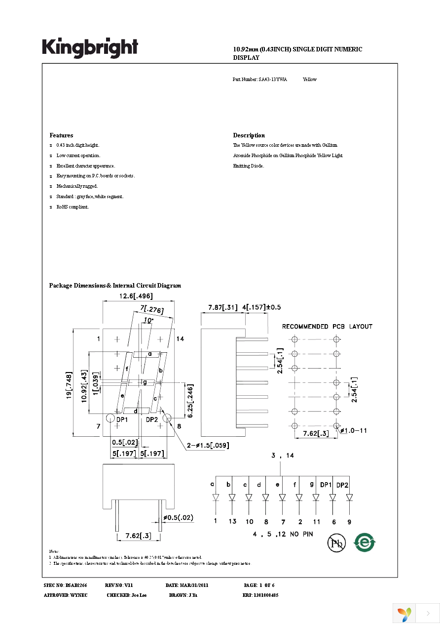 SA43-13YWA Page 1