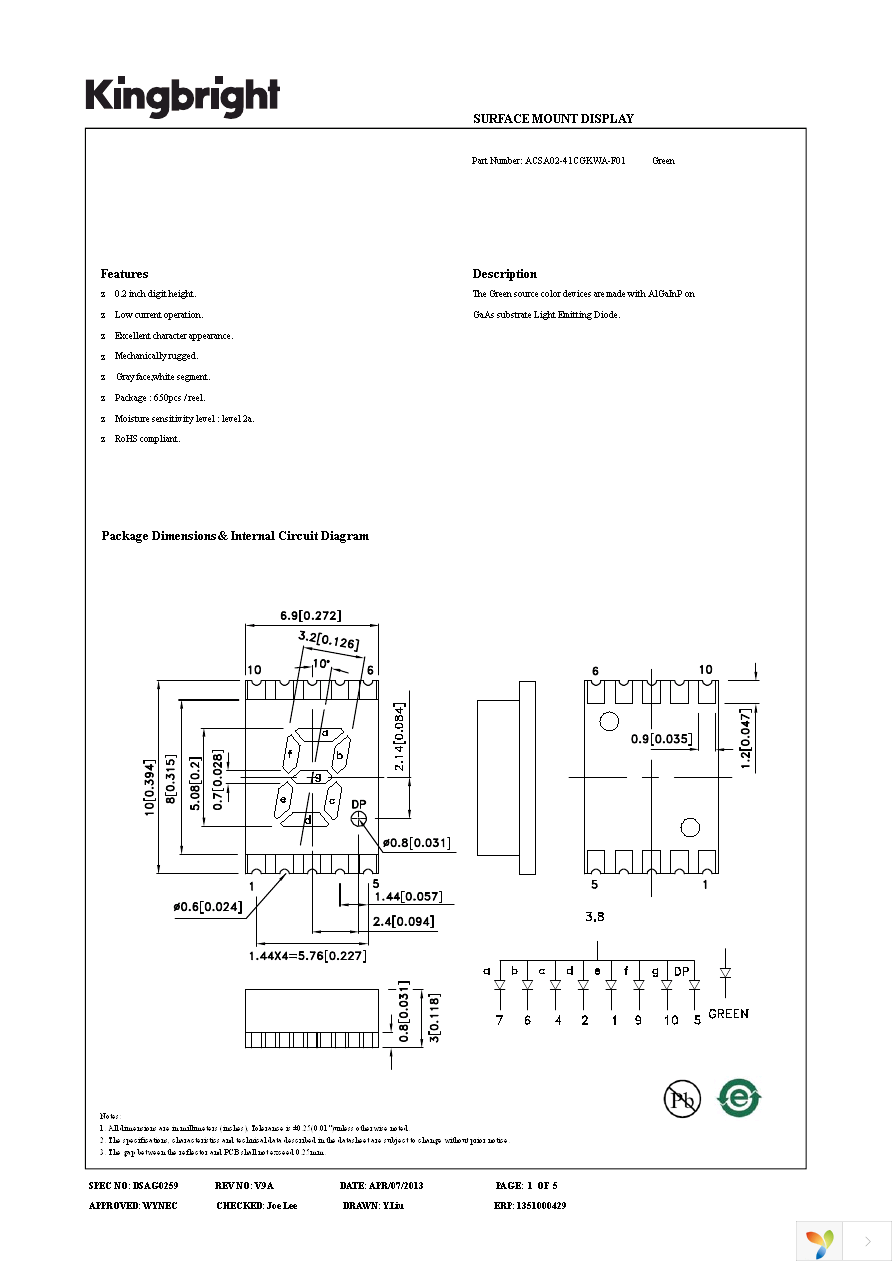 ACSA02-41CGKWA-F01 Page 1