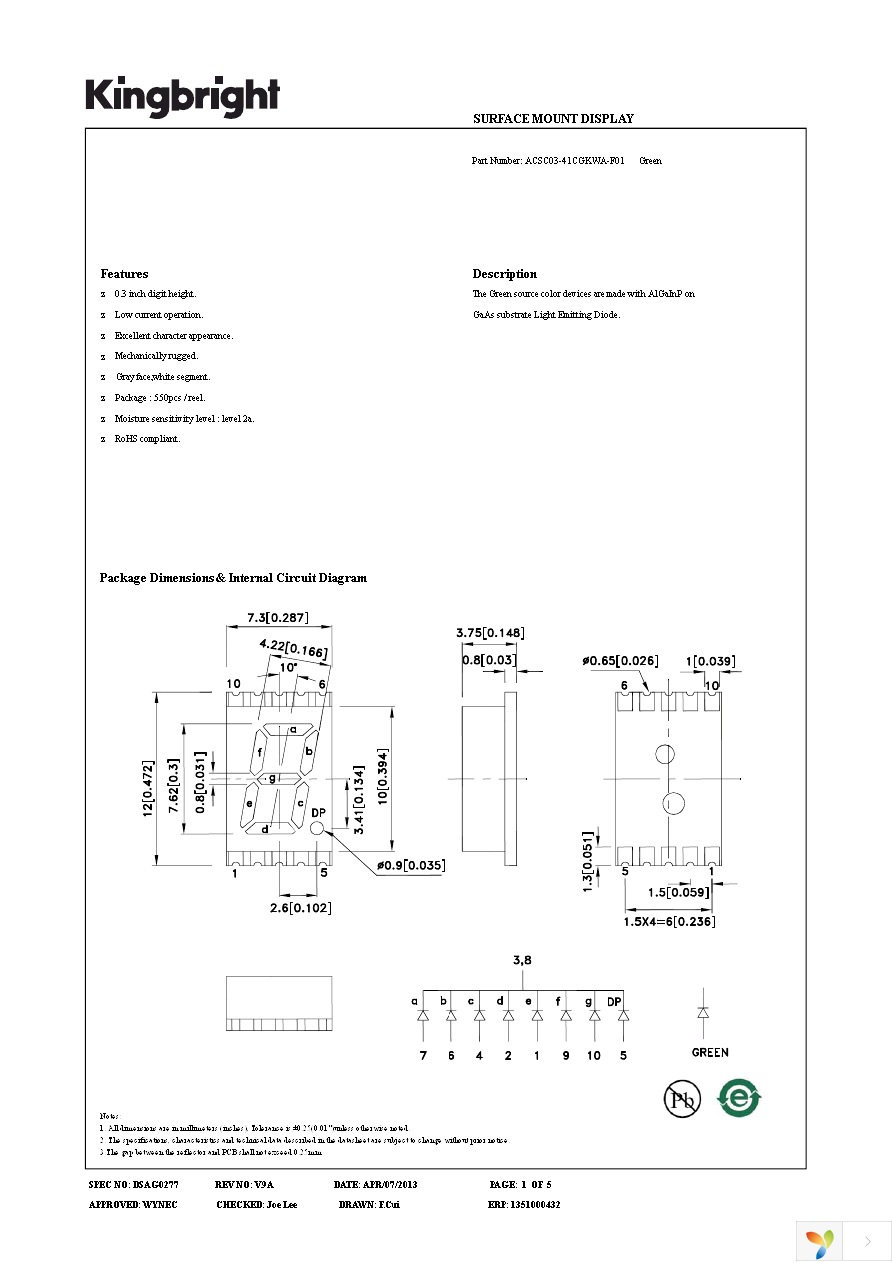 ACSC03-41CGKWA-F01 Page 1