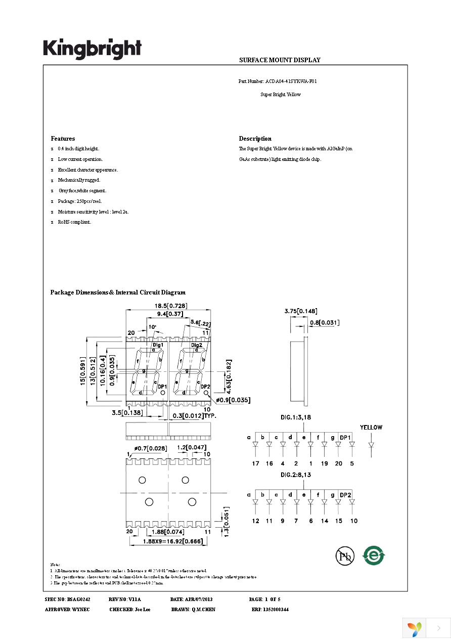 ACDA04-41SYKWA-F01 Page 1