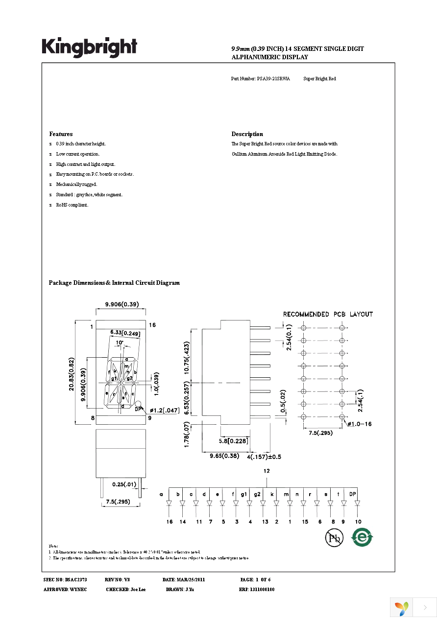 PSA39-21SRWA Page 1