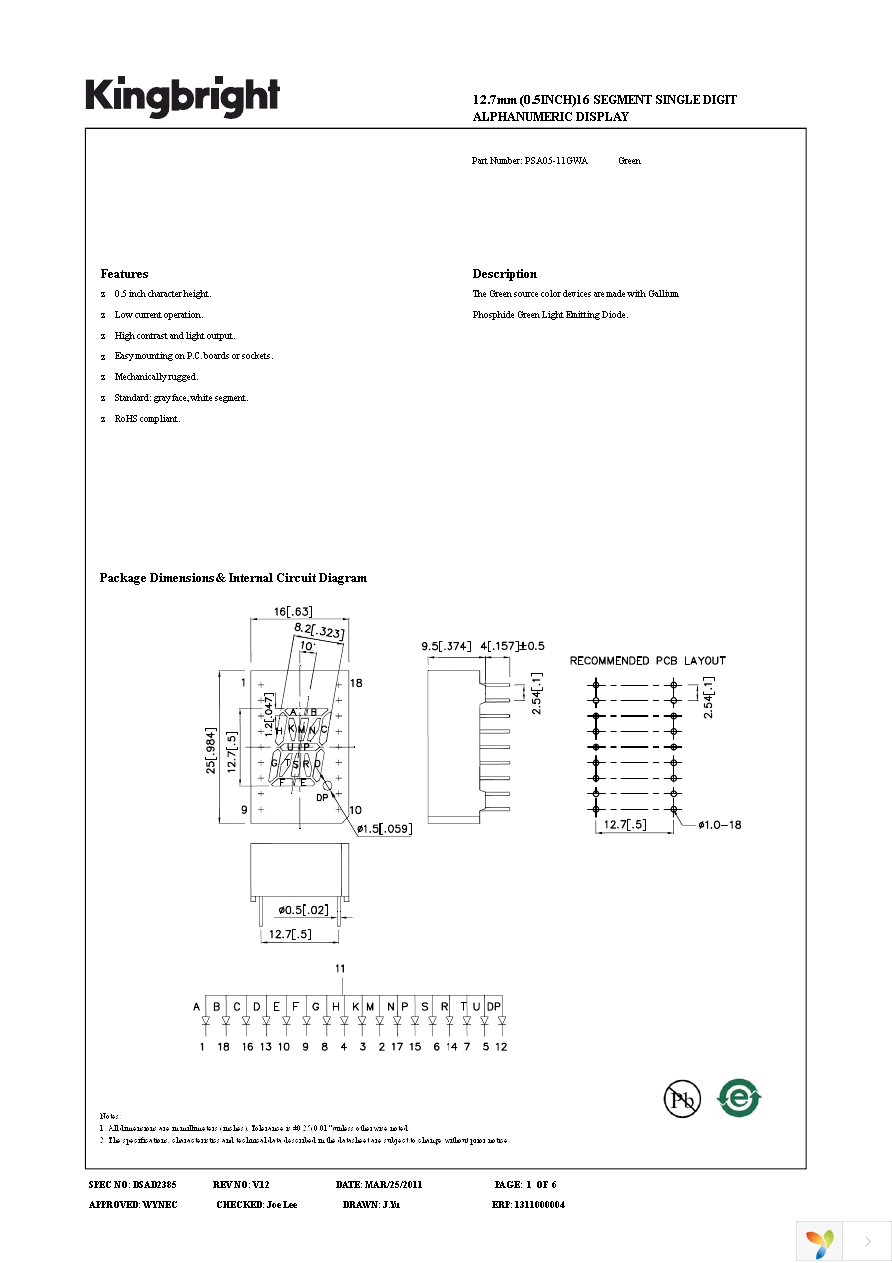 PSA05-11GWA Page 1