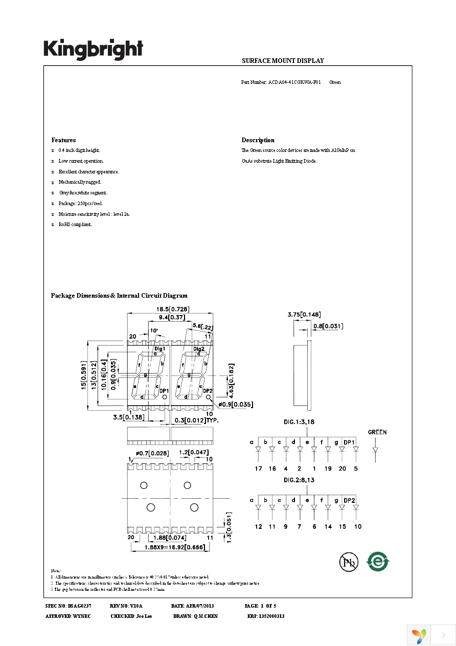 ACDA04-41CGKWA-F01 Page 1