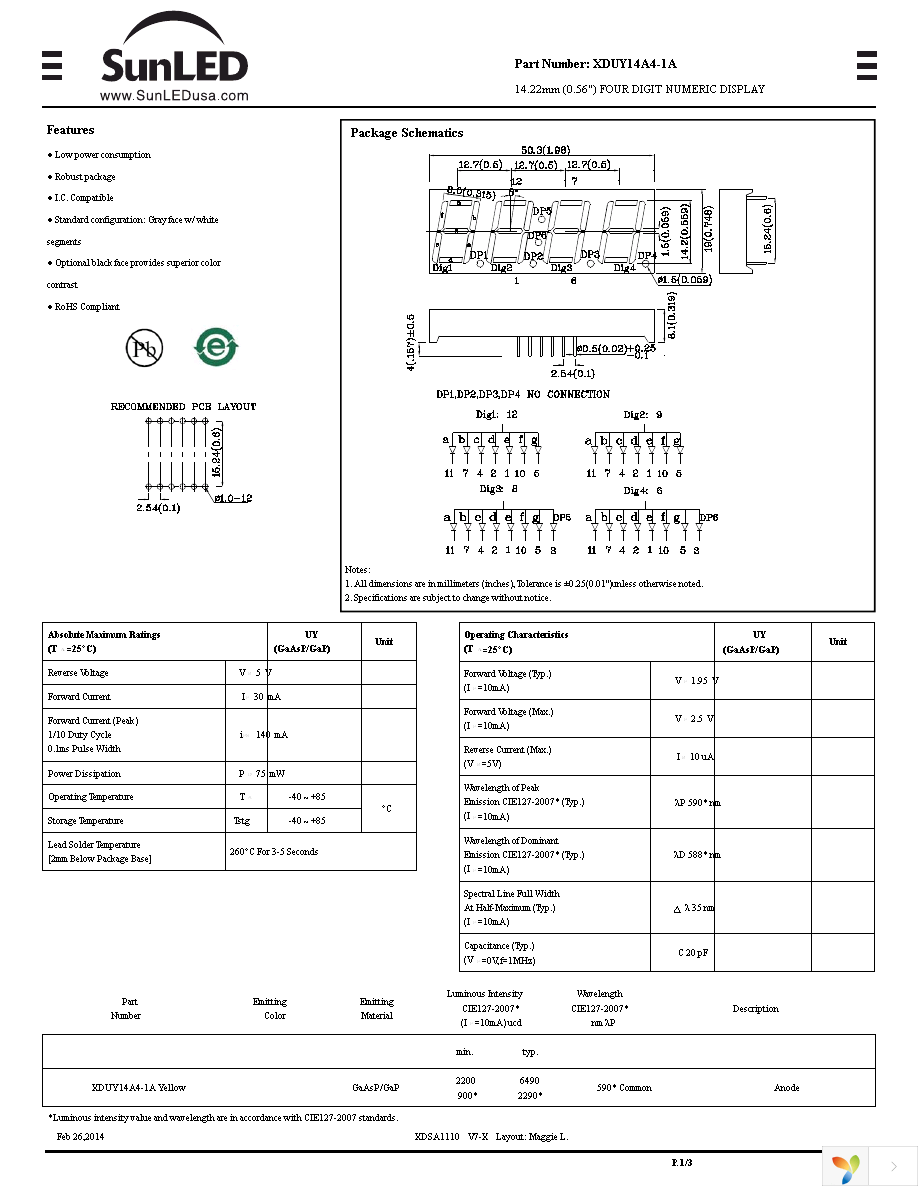 XDUY14A4-1A Page 1