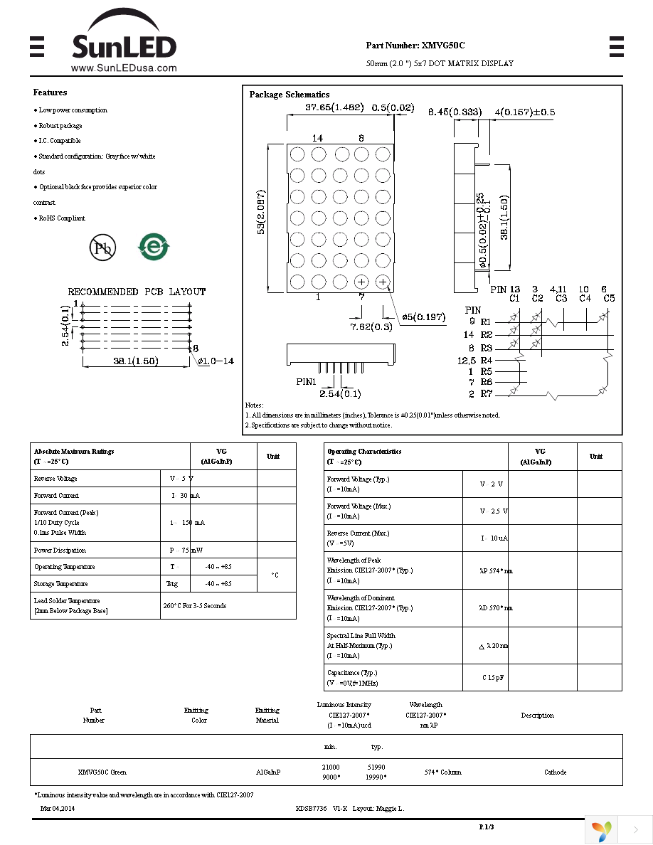 XMVG50C Page 1