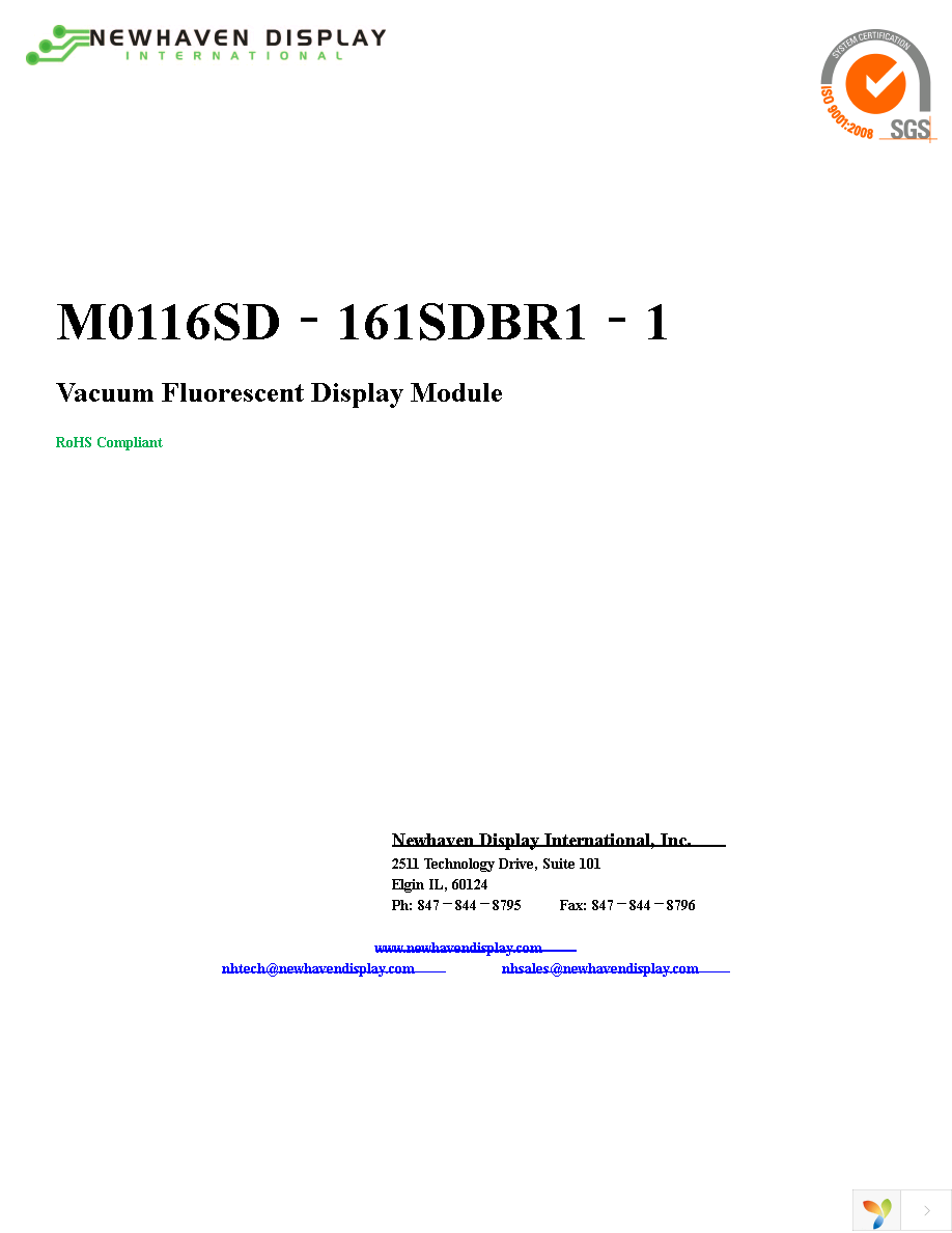 M0116SD-161SDBR1-1 Page 1