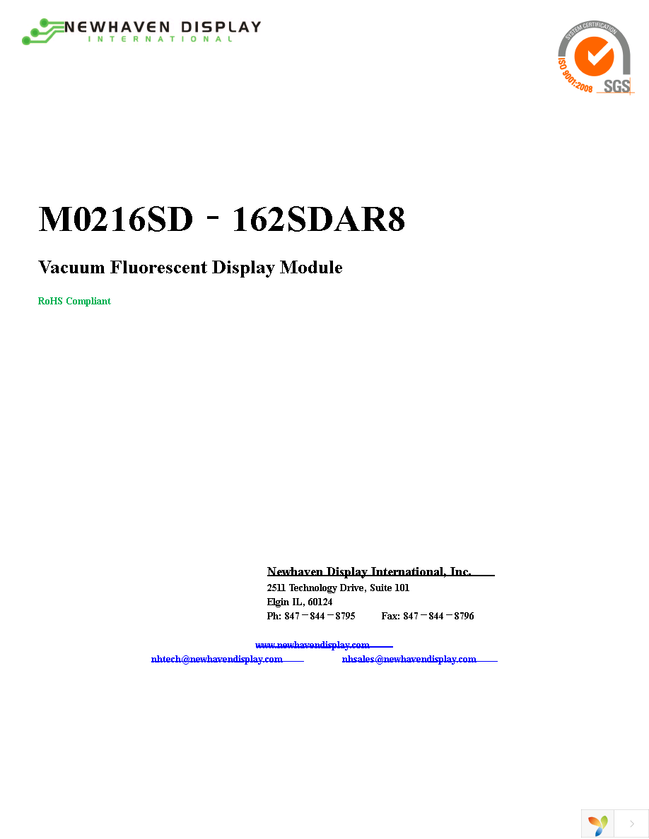 M0216SD-162SDAR8 Page 1