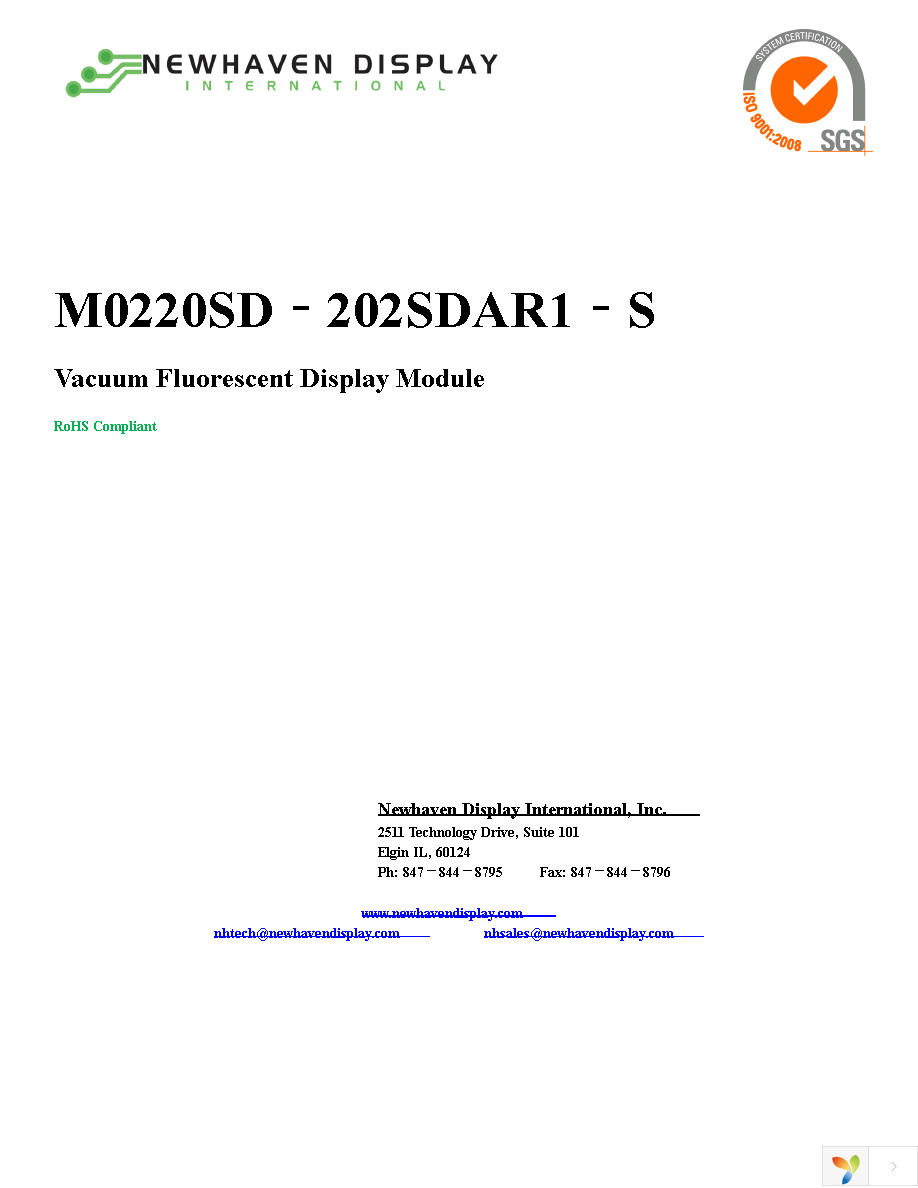 M0220SD-202SDAR1-S Page 1