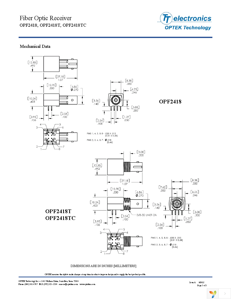 OPF2418TC Page 3