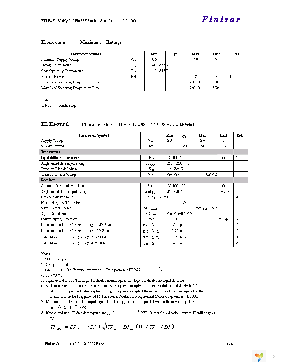 FTLF8524E2GNV Page 3