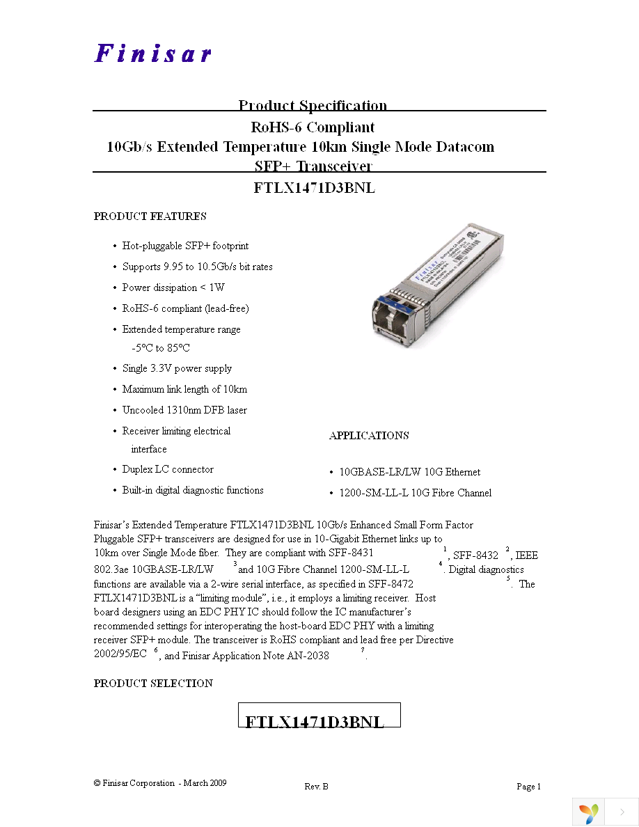 FTLX1471D3BNL Page 1