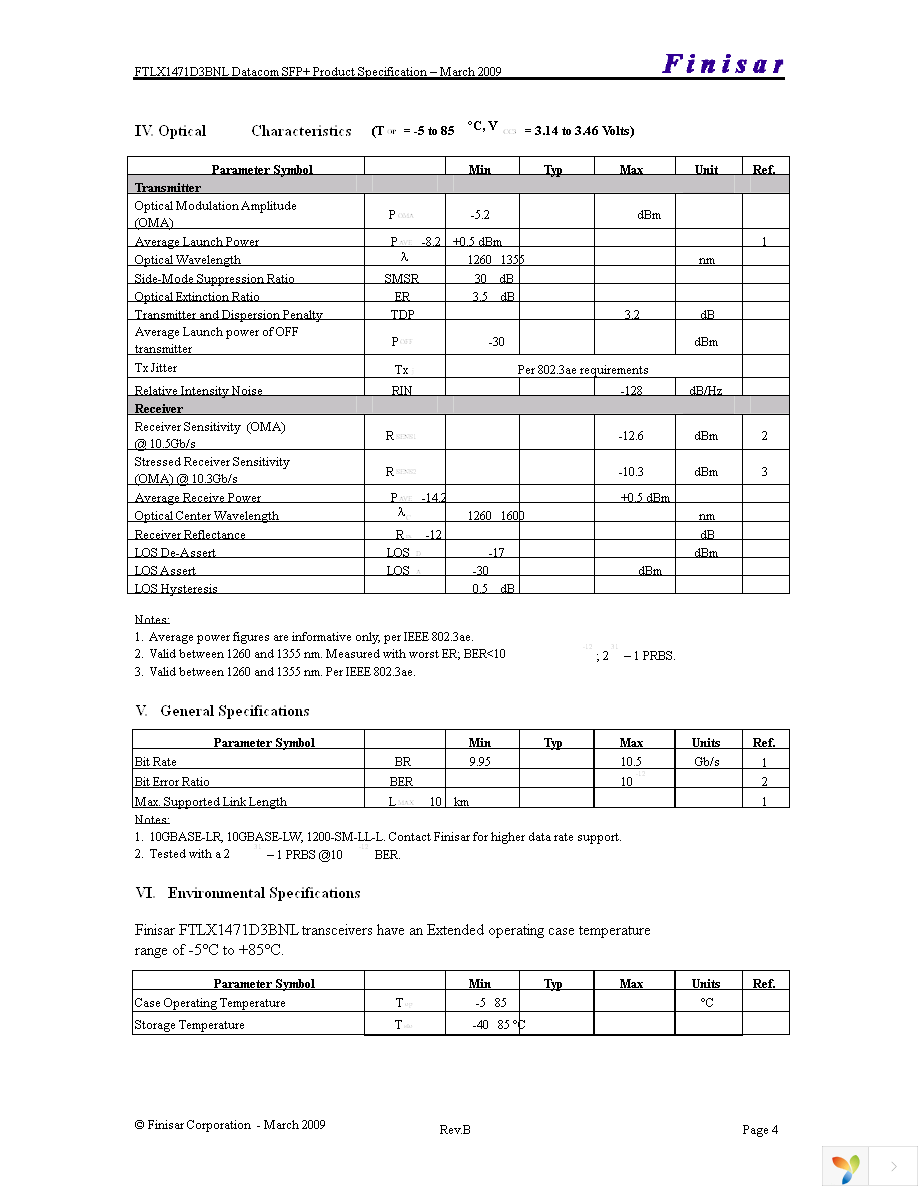 FTLX1471D3BNL Page 4