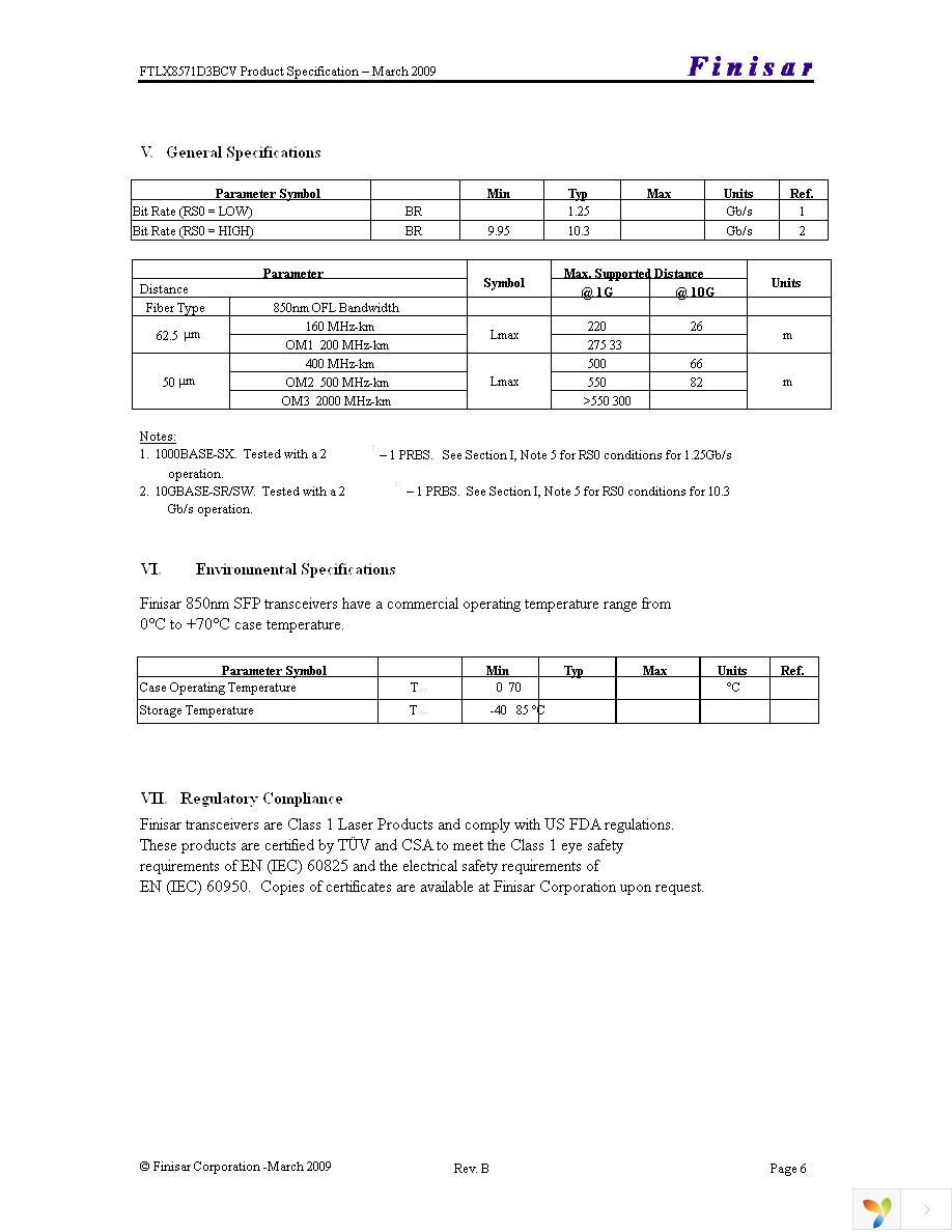 FTLX8571D3BCV Page 6