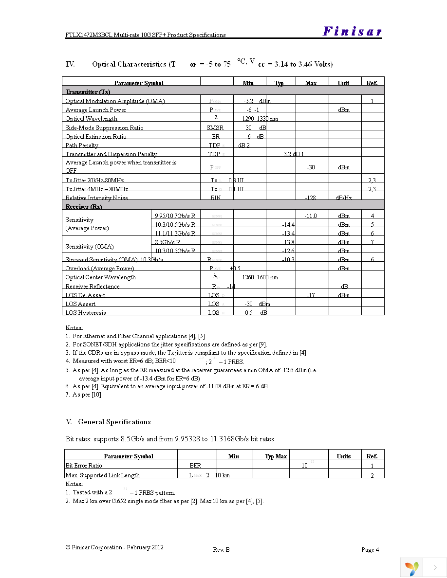 FTLX1472M3BCL Page 4