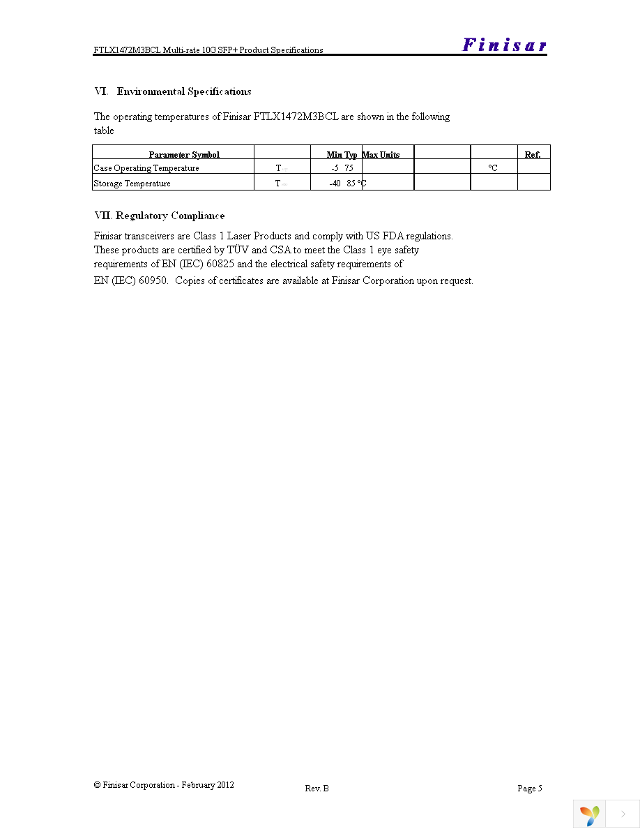 FTLX1472M3BCL Page 5