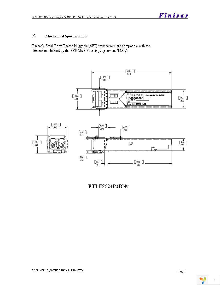 FTLF8524P2BNL Page 8