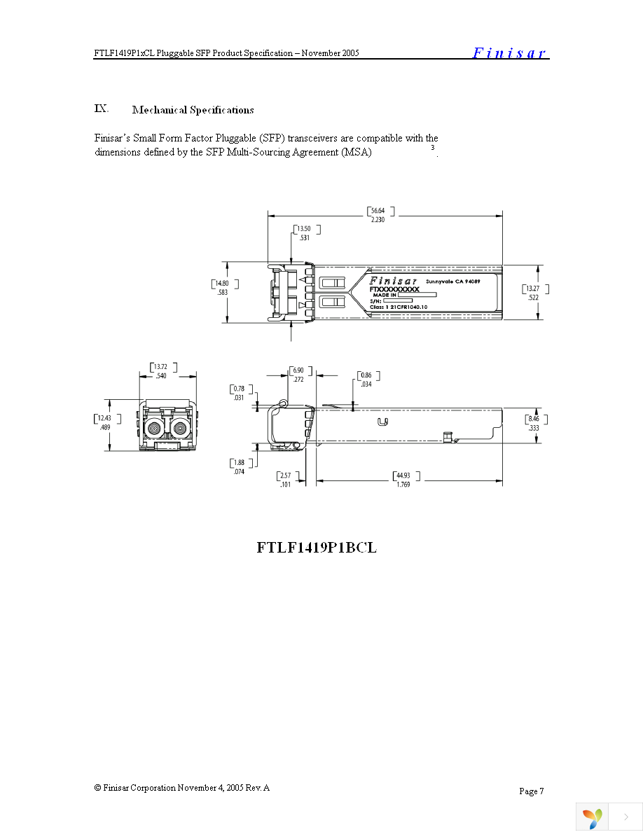 FTLF1419P1BCL Page 7