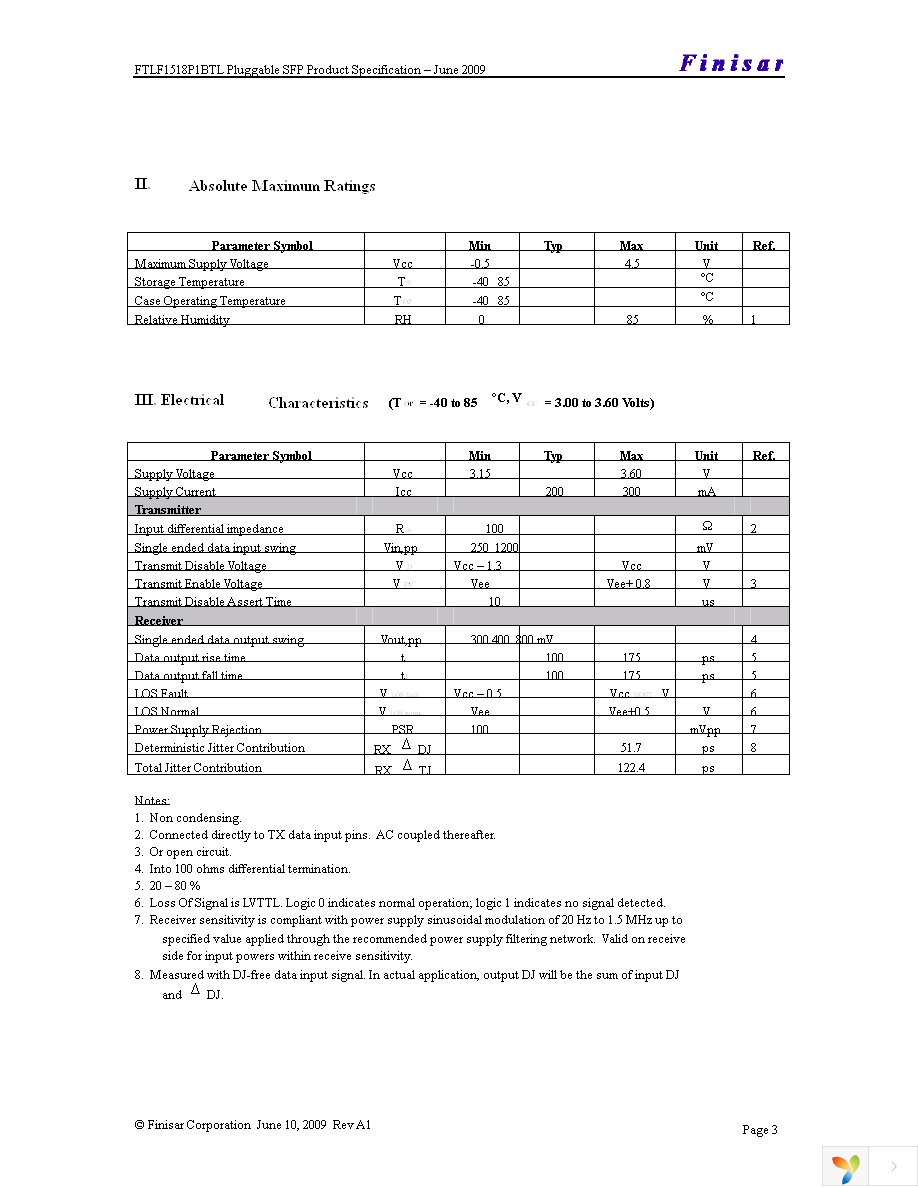 FTLF1518P1BTL Page 3