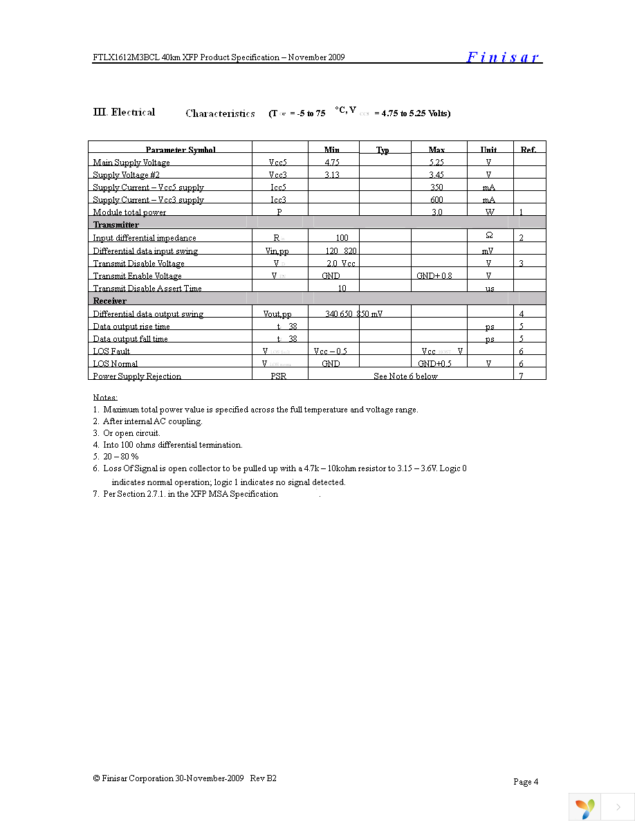 FTLX1612M3BCL Page 4