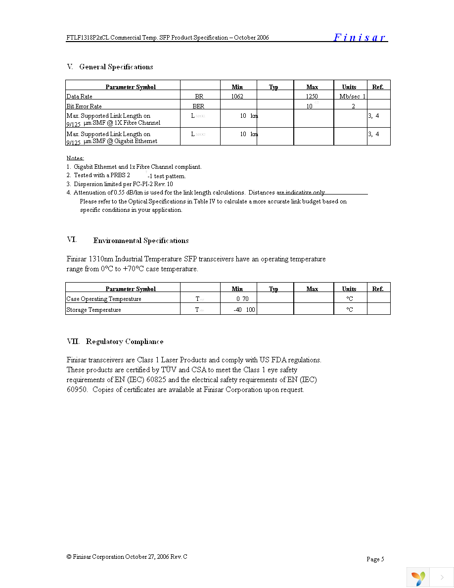 FTLF1318P2BCL Page 5