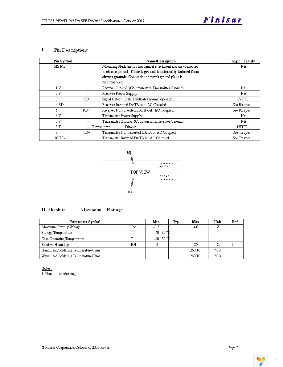 FTLF8519F2MTL Page 2