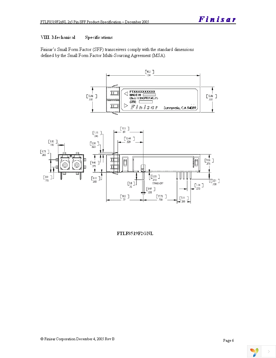 FTLF8519F2HNL Page 6