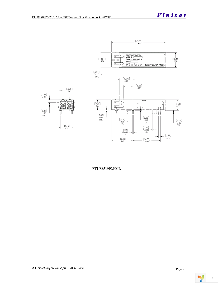 FTLF8519F2HCL Page 7