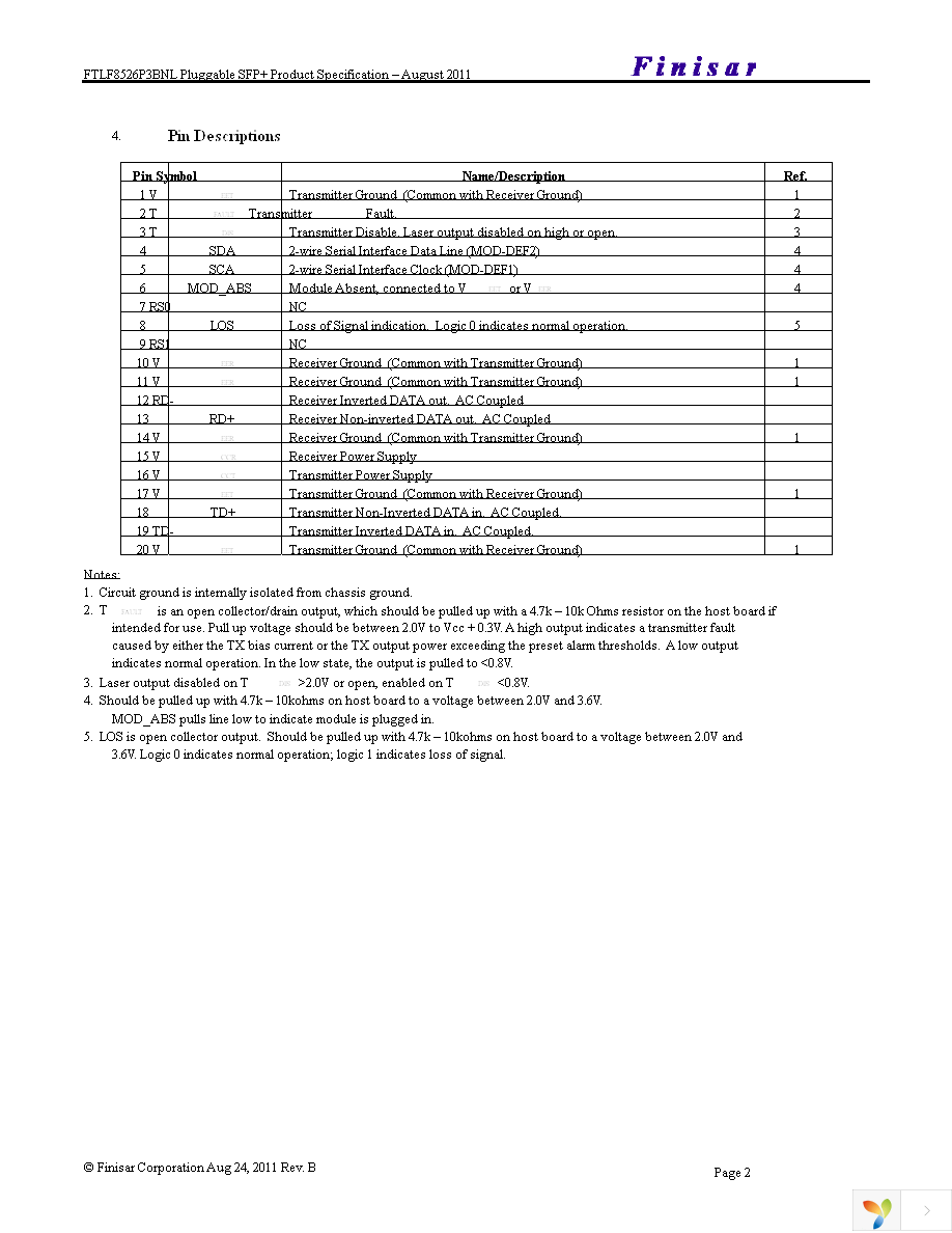 FTLF8526P3BNL Page 2