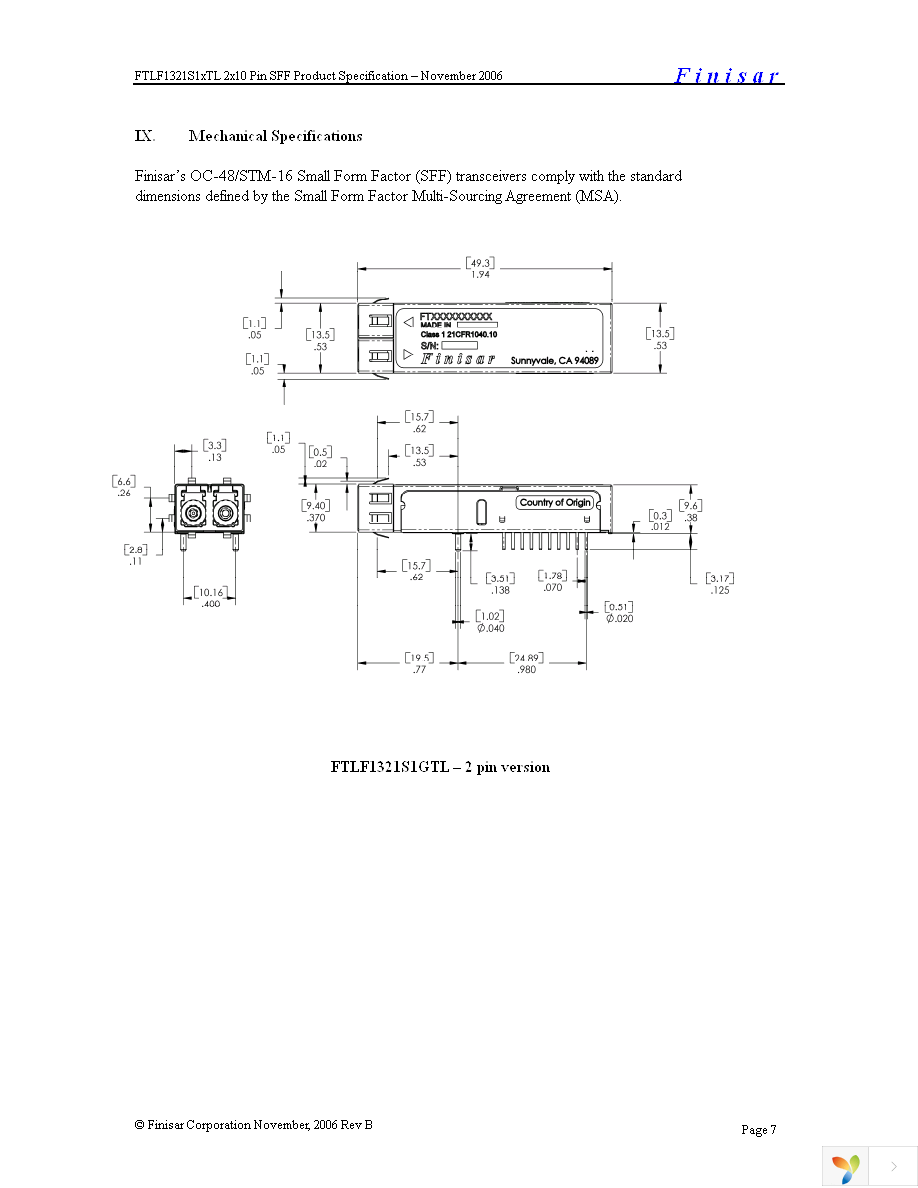 FTLF1321S1GTL Page 7