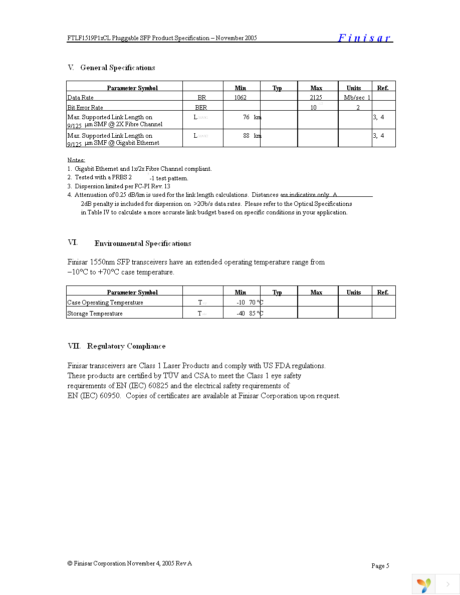 FTLF1519P1BCL Page 5