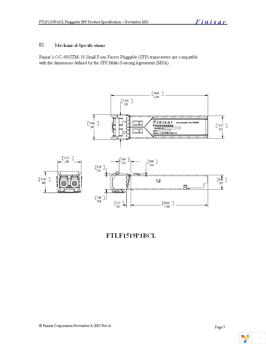 FTLF1519P1BCL Page 7