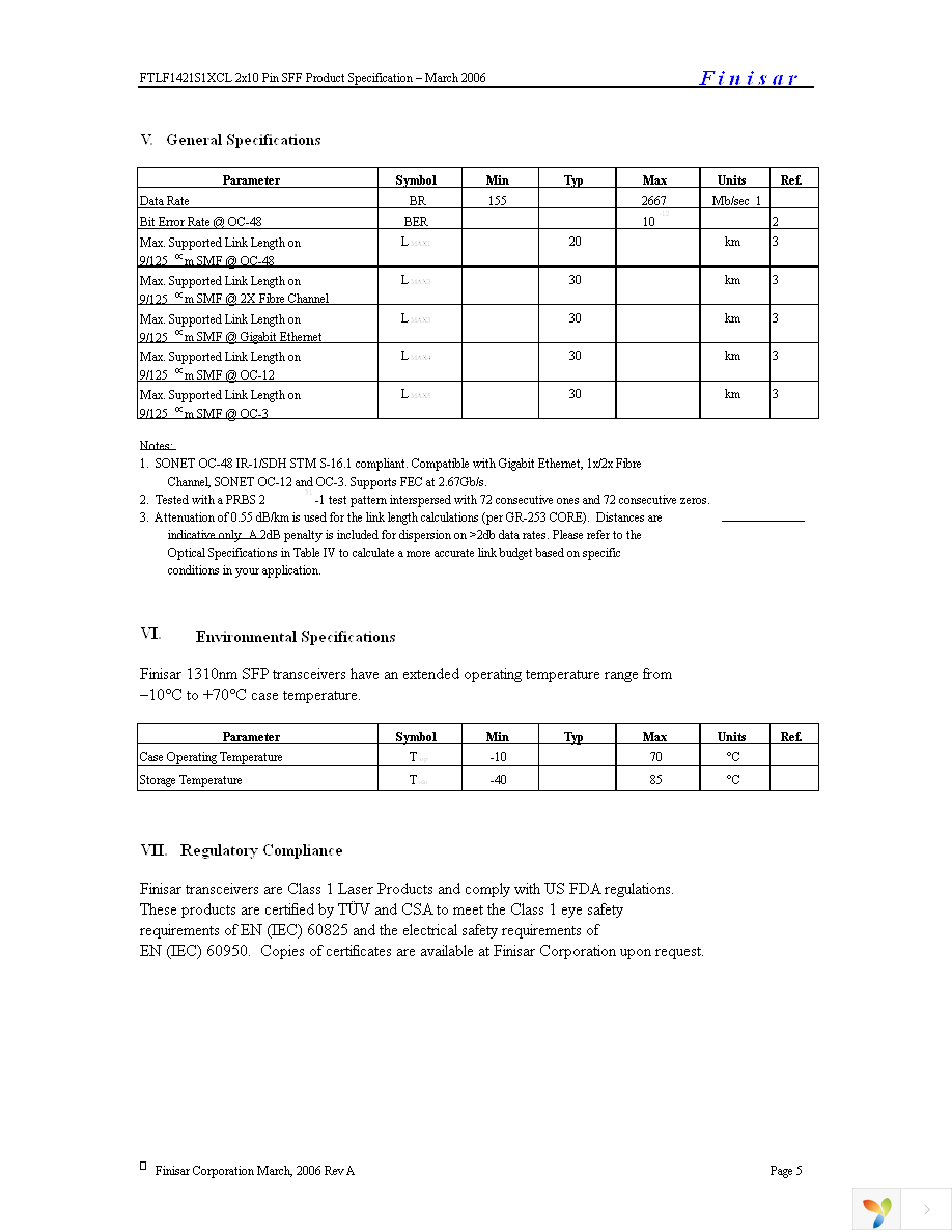 FTLF1421S1GCL Page 5