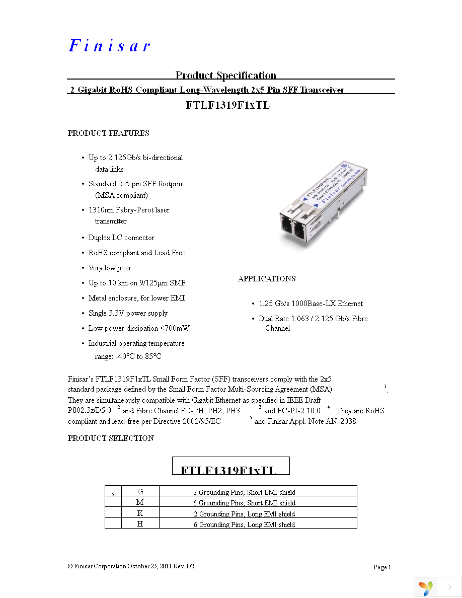 FTLF1319F1HTL Page 1