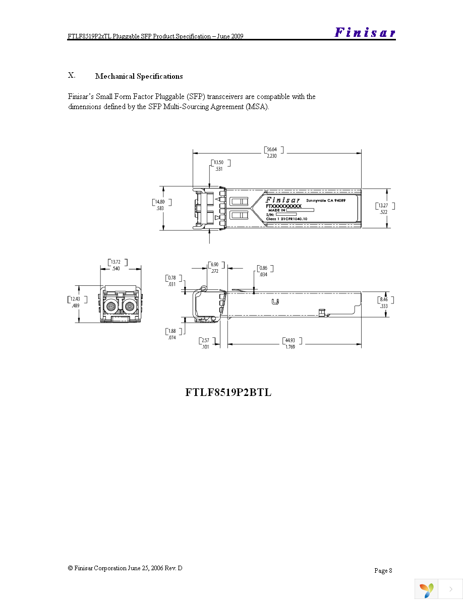 FTLF8519P2BTL Page 8